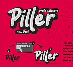 卡通漫画休闲英文字体(含AI样式文件)：Piller the casual trendy font